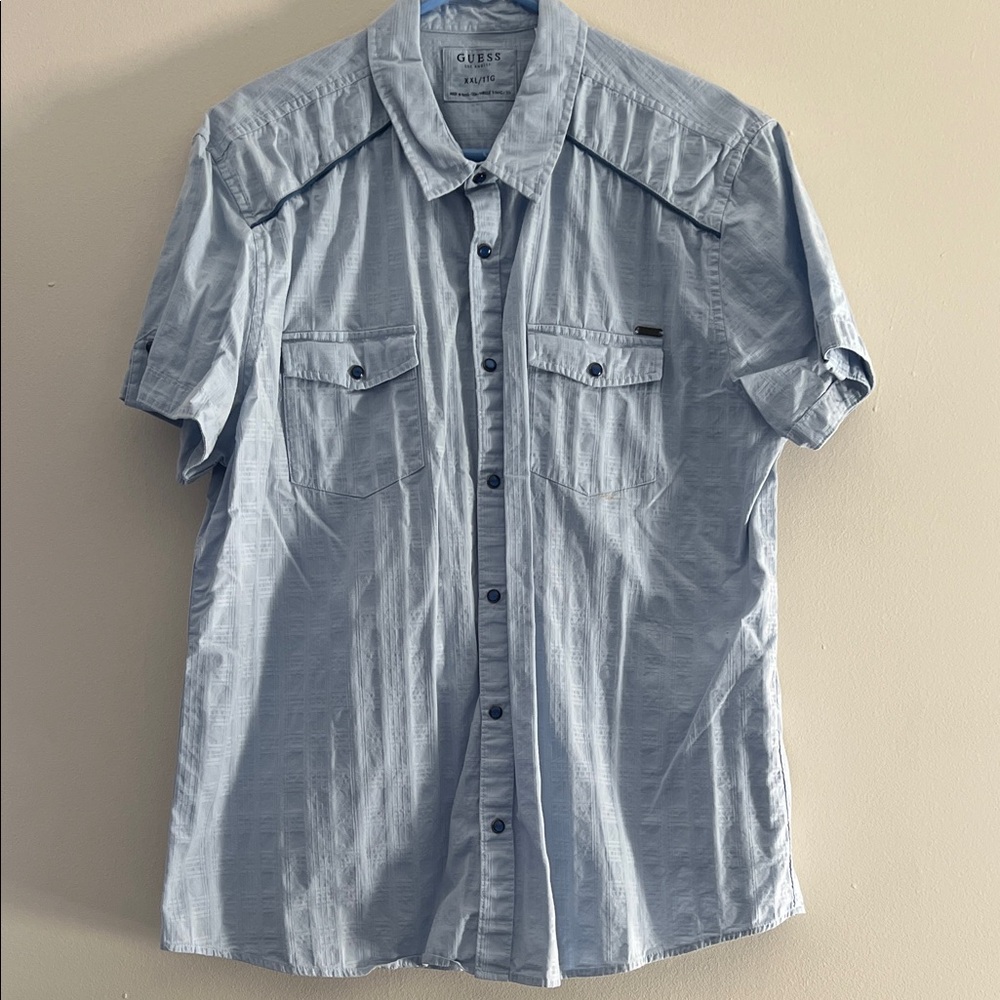 GUESS Casual Light Blue Button Down Shirt